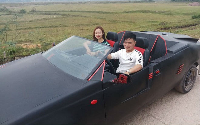 Cận cảnh 'siêu xe' mui trần tự chế từ chiếc xe đồng nát thành phương tiện rước dâu độc đáo của 2 anh em Hà Tĩnh Ảnh 2