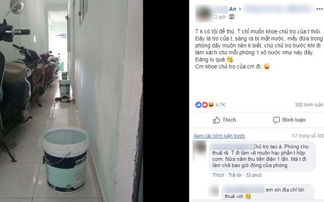 May mắn gặp bác chủ trọ 'tâm lý nhất Vịnh Bắc Bộ', biết nhà mất nước sáng sớm đã lặng lẽ xách sẵn 1 xô đặt trước cửa phòng Ảnh 2