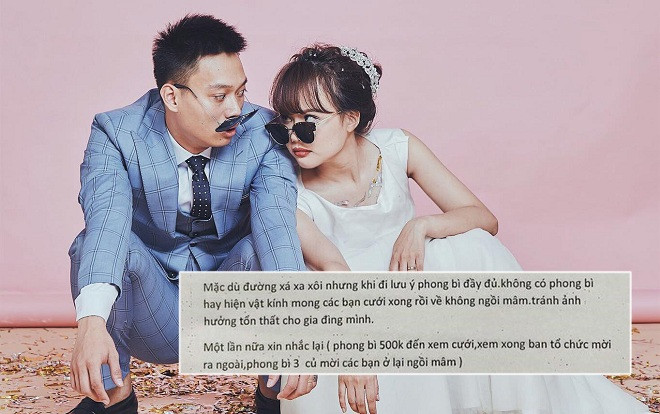 Tái mặt với thư mời đám cưới kèm theo lời nhắn 'phong bì 500k chỉ đến xem cưới, 3 triệu mới được ngồi mâm' Ảnh 2