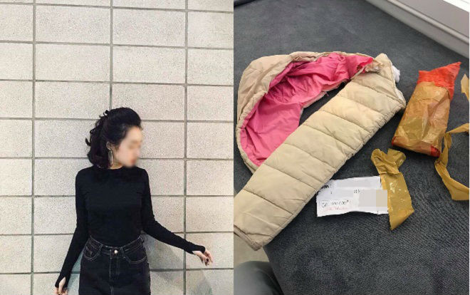 Thêm một 'nạn nhân' của mua hàng online: Đặt mua áo thun tay dài, cô gái nhận được mũ và ống tay áo phao đã được cắt rời Ảnh 2