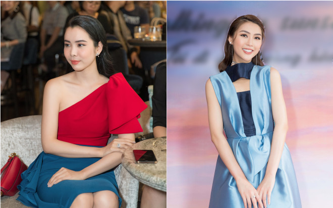 Tường Linh hóa cô tiên xanh, Hoa hậu Huỳnh Vy diện đồ colour block sành điệu xuất hiện trong sự kiện thời trang Ảnh 2