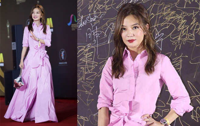 Triệu Vy như lột xác trong chiếc váy hồng quét sạch thảm đỏ Ảnh 2