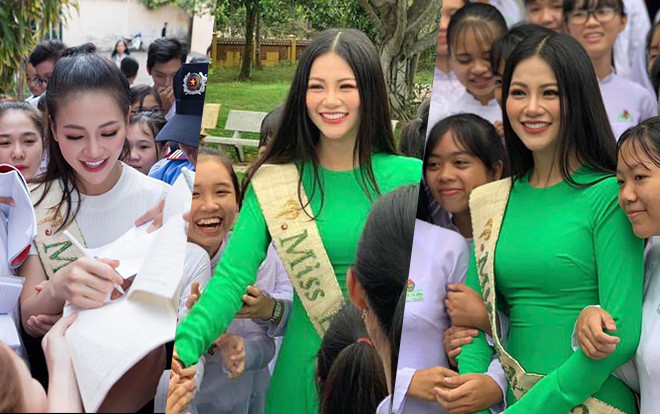 CLIP: Hoa hậu Phương Khánh tất bật dự 'event quê nhà', ký tặng mỏi tay như ra album ca nhạc Ảnh 2