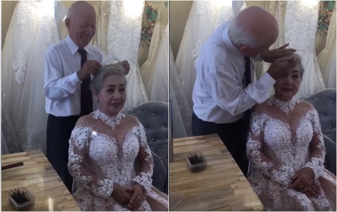 Xúc động clip cụ ông giúp cụ bà trang điểm để chụp ảnh kỷ niệm 50 năm ngày cưới Ảnh 2