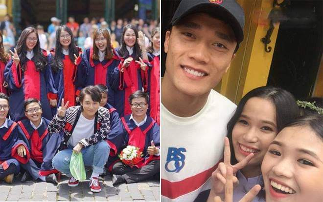 Những lớp học may mắn nhất 'hệ mặt trời': Đang chụp kỷ yếu thì Sơn Tùng, Bùi Tiến Dũng nhắng nhít chụp cùng Ảnh 2