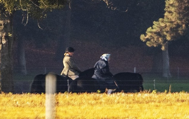 Nữ hoàng Anh thong dong cưỡi ngựa chiều thu ở tuổi 92 Ảnh 2