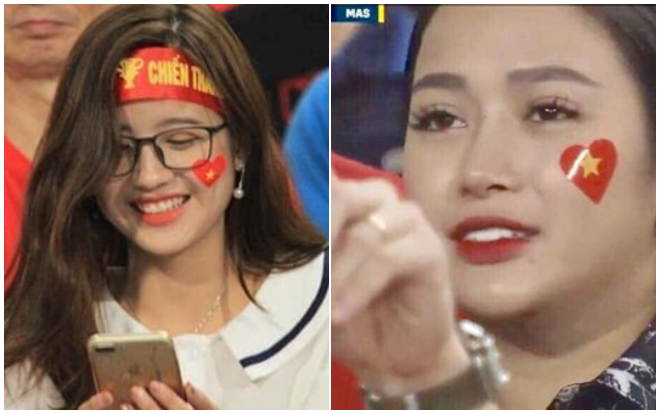 Những 'bóng hồng' đi cổ vũ cho đội tuyển Việt Nam bất ngờ nổi tiếng sau một đêm nhờ lọt vào ống kính máy quay Ảnh 2
