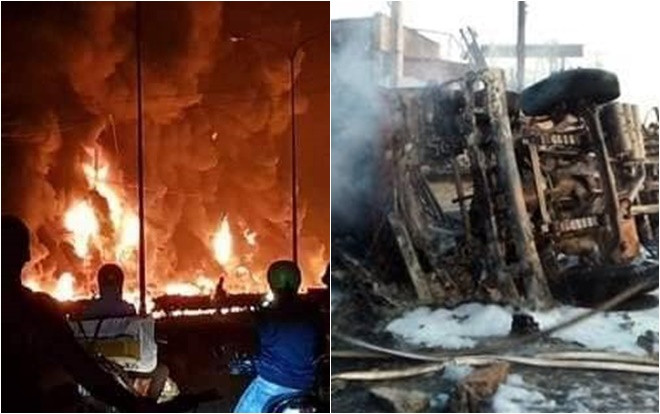 Cận cảnh hiện trường xe bồn chở xăng bốc cháy dữ dội ở Bình Phước khiến ít nhất 6 người thiệt mạng Ảnh 2