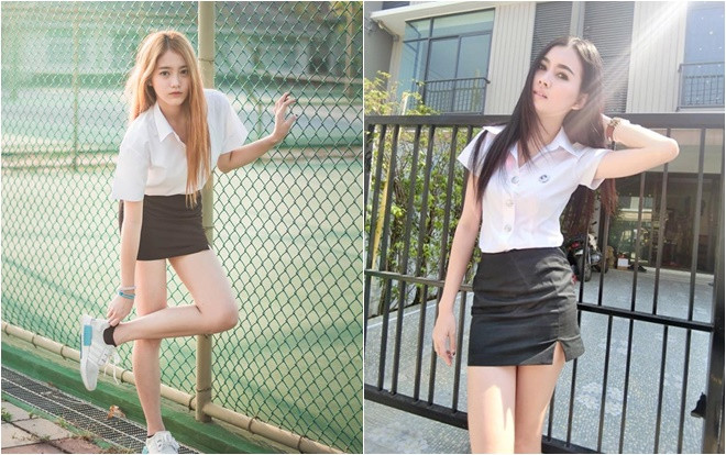 Đồng phục gợi cảm nhất châu Á: Váy ngắn trên gối còn bó sát khoe hết đường cong của nữ sinh viên Thái Lan Ảnh 2