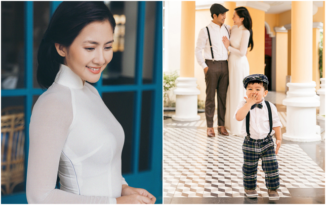 Nữ diễn viên Ngọc Lan xuất hiện với hình ảnh 'thanh khiết' bên chồng và con trai trong bộ ảnh cưới sau 10 năm Ảnh 2