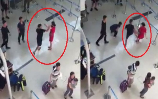 Lập biên bản giao 3 đối tượng tát vào mặt, đạp ngã nhân viên hàng không xuống đất cho công an Ảnh 2