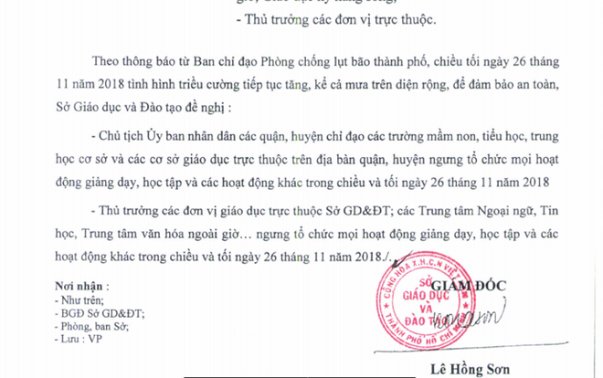 Công văn KHẨN: Sở GD&ĐT TP.HCM sẽ ngưng tất cả hoạt động giảng dạy, thi cử chiều tối ngày 26/11 Ảnh 2