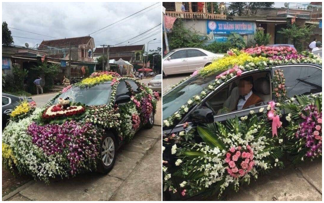 Trang trí xe hoa theo phong cách 'lấp đầy chỗ trống', chú rể khiến dân mạng bán tán xôn xao Ảnh 2