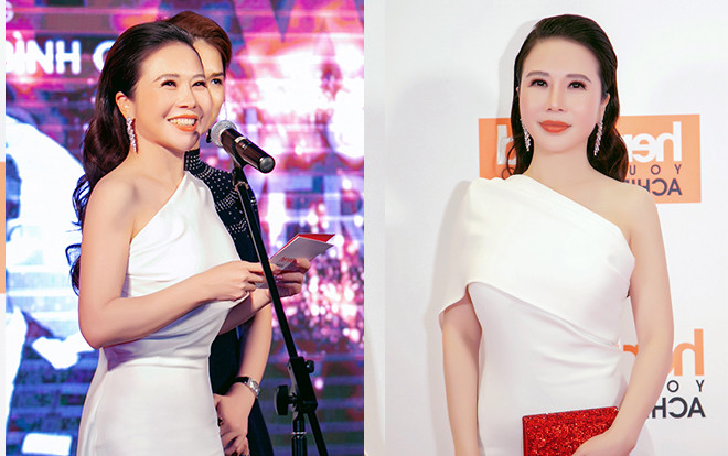 Hoa khôi Lan Phương thanh lịch với tone màu trắng trên thảm đỏ Ảnh 2