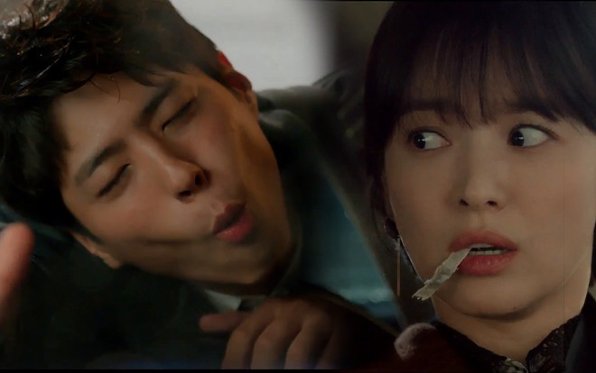 'Encounter' tập 2: Park Bo Gum siêu đáng yêu khi say, làm trò 'con bò' trên xe Song Hye Kyo rồi còn nhét tặng khô mực Ảnh 2