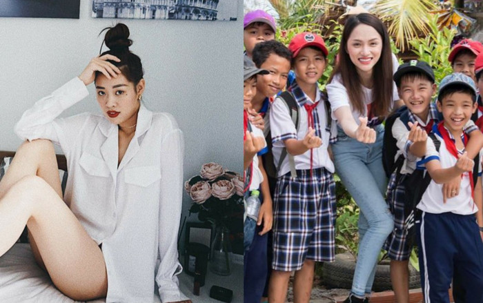 Khi Hương Giang diện combo đơn giản đi từ thiện thì học trò Khánh Vân lại thả dáng với sơ-mi lả lơi cực nóng bỏng Ảnh 2