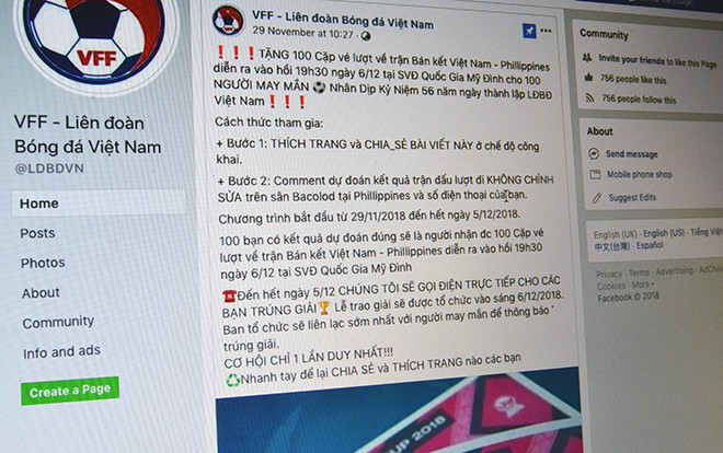Bị sức hút của đội tuyển Việt Nam làm 'mờ mắt', hàng nghìn người mắc lừa chiêu tặng vé xem bán kết AFF Cup 2018 Ảnh 2