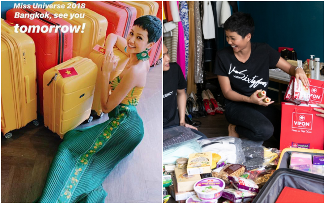 Hoa hậu H'Hen Niê ơi, mang 12 vali đi thi Miss Universe 2018 đã 'xài' đến đâu rồi? Ảnh 2