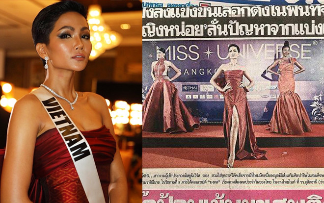 Sau thời khắc diện váy đỏ tại Thai Night, hình ảnh H'Hen Niê tràn ngập từ TV đến báo giấy Thái Lan Ảnh 2