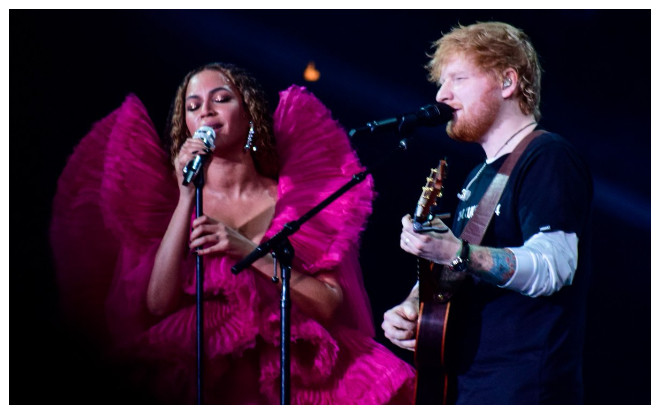 Mặc trang phục như kẻ 'hát rong', Ed Sheeran bị chỉ trích khi biểu diễn cạnh BeYonce Ảnh 2