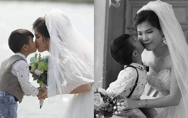 Xúc động câu chuyện ẩn sau bộ ảnh cưới mẹ đơn thân chụp cùng con trai Ảnh 2