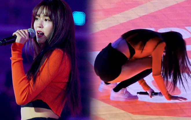 Seolhyun (AOA) ho liên tục, cố biểu diễn hết bài và ngã quỵ trên sân khấu khi vừa kết thúc Ảnh 2