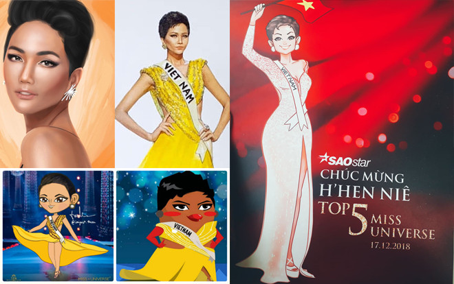Fandraw: Loạt tranh diễn họa 'khác lạ' so với phiên bản thực của Hoa hậu H'Hen Niê Ảnh 2