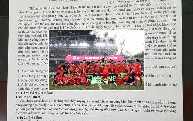 Chiến thắng của đội tuyển Việt Nam tại AFF CUP vào đề thi Văn Ảnh 2