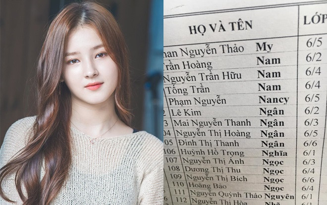 Khi bố mẹ quá thần tượng nữ thần nhan sắc Nancy - Bảng danh sách lớp xuất hiện cái tên cực bất ngờ Ảnh 2