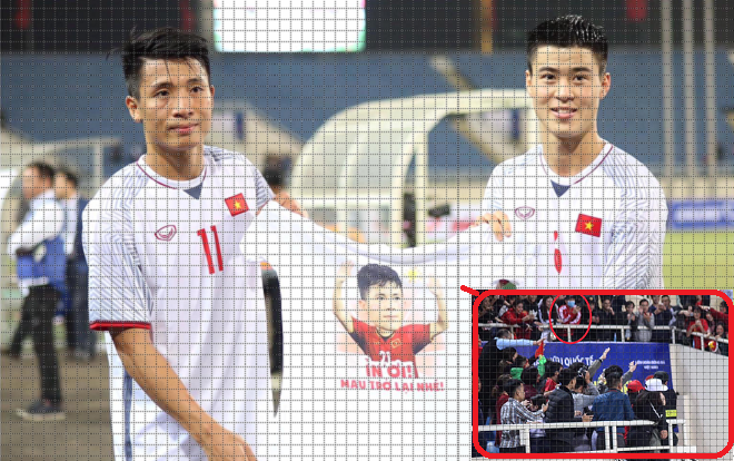 Âm thầm ngồi trên khán đài theo dõi đồng đội thi đấu, Đình Trọng bất ngờ nhận được món quà cực kỳ ý nghĩa từ Duy Mạnh và Tiến Dũng Ảnh 2