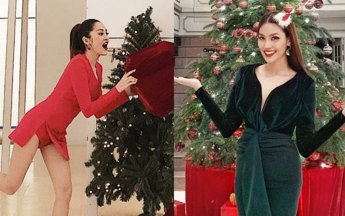 Noel đã qua, nhưng Lan Khuê - Bảo Anh vẫn rộn ràng váy xanh váy đỏ Ảnh 2