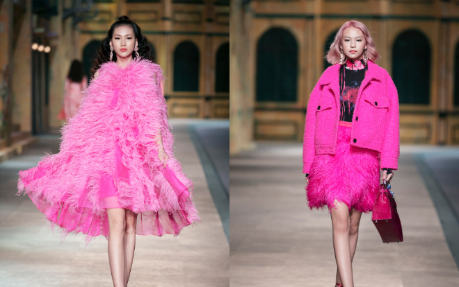 Phí Phương Anh - Quỳnh Hoa cuốn hút với gam hồng neon rực rỡ trên sàn diễn thời trang Ảnh 2