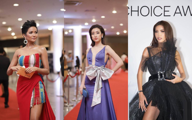 H'Hen Niê mặc váy một mất một còn, Đỗ Mỹ Linh ham hố 'chặt chém' trên thảm đỏ Ảnh 2