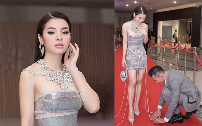 Bức hình ồn ào nhất tối qua: Phương Trinh Jolie được 'bạn trai tin đồn' cúi rạp người chỉnh váy Ảnh 2