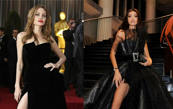 Hết biểu cảm môi tều, Minh Tú lại bị 'bắt bài' với kiểu tạo dáng giống Angelina Jolie Ảnh 2