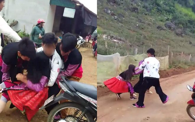 Xôn xao clip nhóm trai làng ra sức 'bắt vợ', cô gái phản ứng quyết nằm lăn xuống đất khóc lóc Ảnh 2