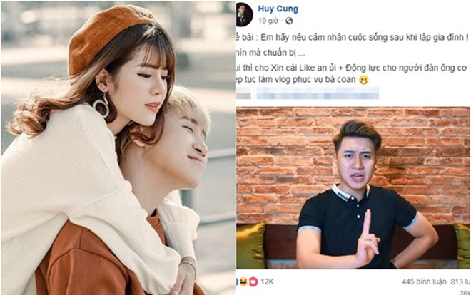 Tung vlog 'nói xấu' cô vợ xinh đẹp, Huy Cung nhận ngay lời cảnh cáo cực 'bá đạo' Ảnh 2