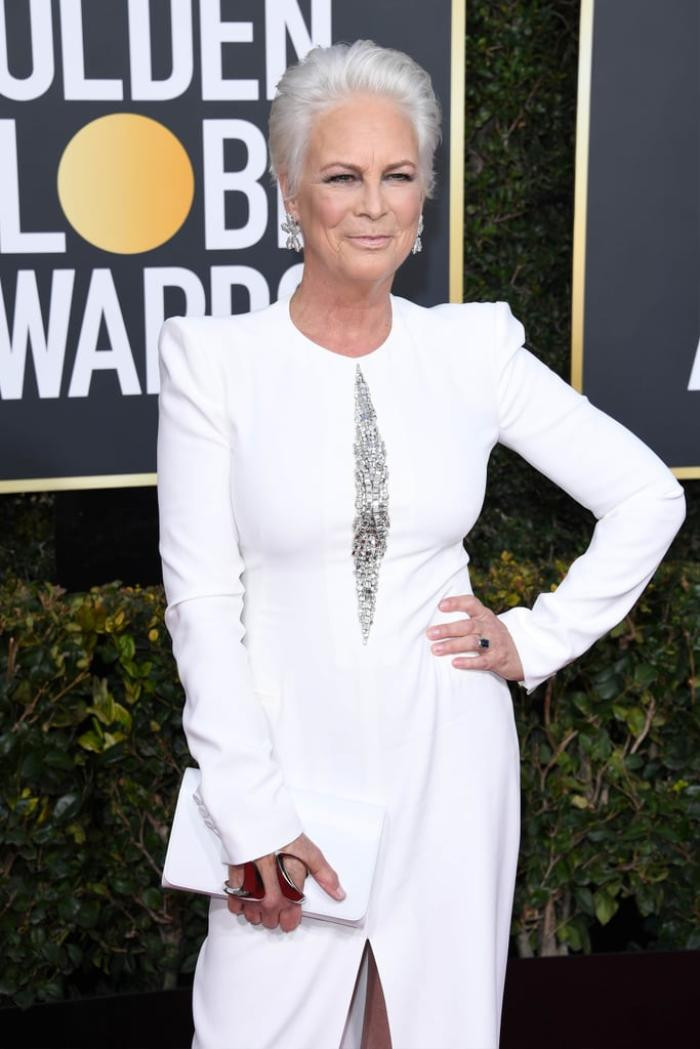 jamie lee curtis hair golden globes 2019