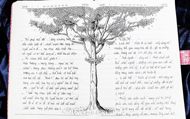 Nhiệm vụ soạn Văn sẽ chẳng còn nhàm chán khi bạn thấy cuốn vở đầy công phu và siêu đẹp mắt này! Ảnh 2