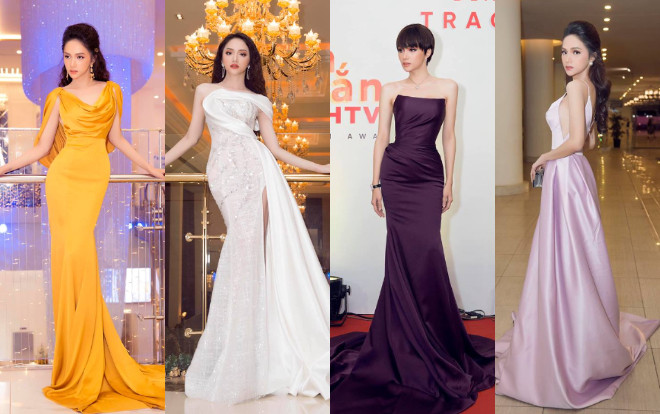 10 tuyệt tác đầm dạ hội giúp Hương Giang thắng trọn cuộc đua Nữ hoàng thảm đỏ 2018 Ảnh 2