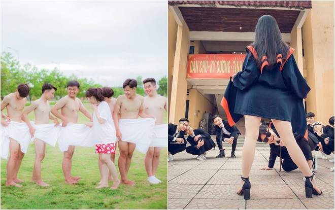 2 bức ảnh kỷ yếu gây tranh cãi gay gắt: Đẹp sáng tạo hay là quá phản cảm vì ý tưởng dung tục? Ảnh 2