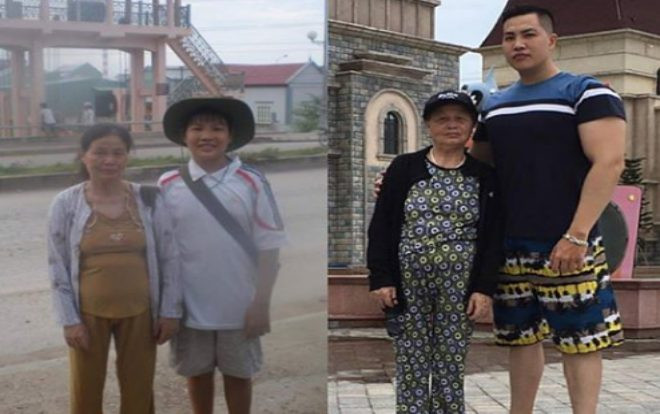 Tham gia thử thách 10 năm, cậu cháu bé nhỏ bỗng hóa “người khổng lồ” bên bà ngoại gây sốt Ảnh 2