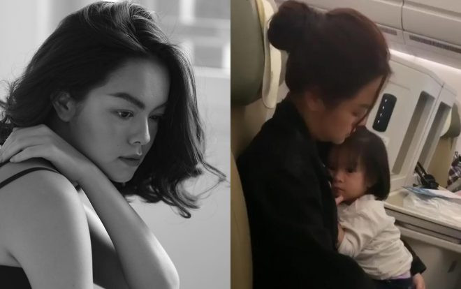 Hình ảnh Phạm Quỳnh Anh chăm sóc con gái trên máy bay gây xúc động Ảnh 2