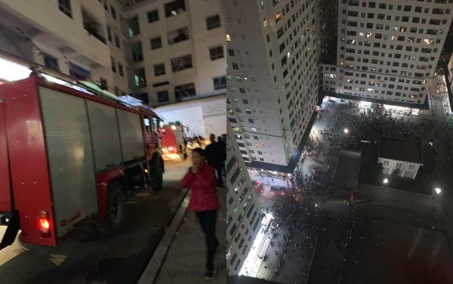 Cháy tầng 15 chung cư Linh Đàm, hàng trăm người dân hốt hoảng tháo chạy trong đêm Ảnh 2