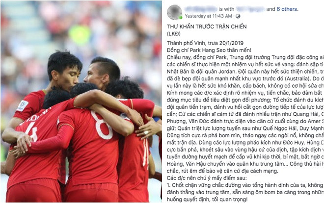 Xuất hiện bức thư khẩn của CĐV gửi tới HLV Park Hang Seo trước trận tứ kết đầy cam go với Nhật Bản Ảnh 2
