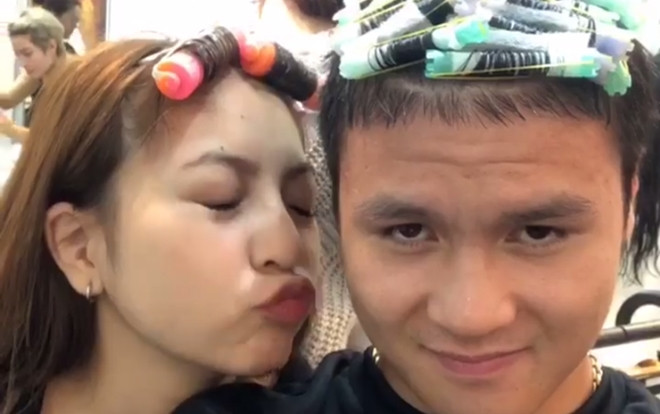 Quang Hải và bạn gái Nhật Lê rủ nhau làm tóc xoăn đôi đáng yêu đón Tết Ảnh 2