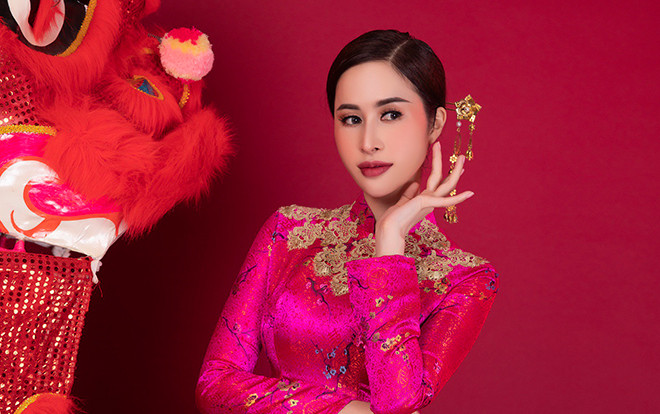 Hoa hậu được yêu thích nhất Miss Glam World 2018 khoe khéo vòng eo 58 cm với áo dài Ảnh 2