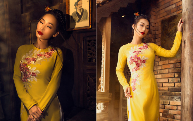 'Qủa bom gợi cảm' Quỳnh Thy đẹp ma mị, lúng liếng son sắt trong tà áo dài Xuân Ảnh 2