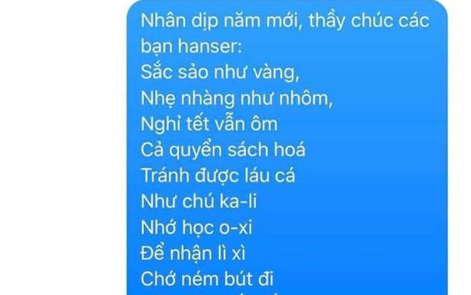 Lời chúc Tết độc đáo có 1-0-2 của thầy giáo khiến cộng đồng mạng khen nức nở: Dạy Hóa mà còn giỏi cả Văn thơ Ảnh 2