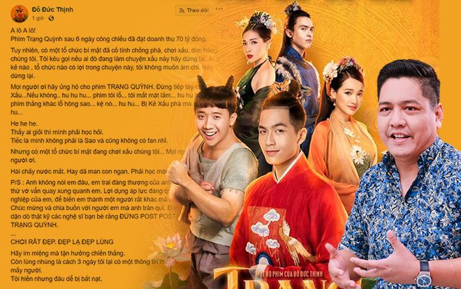 Drama tiếp diễn: Công bố ‘Trạng Quỳnh’ đạt 70 tỷ nhưng Đức Thịnh châm biếm ai đó, phải chăng là Trấn Thành? Ảnh 2
